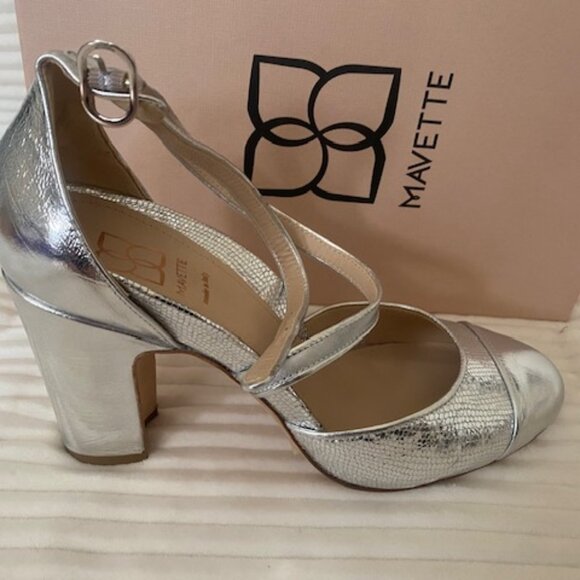 Gorgeous silver Mavette d'Orsay pumps -- never worn! - Picture 1 of 8